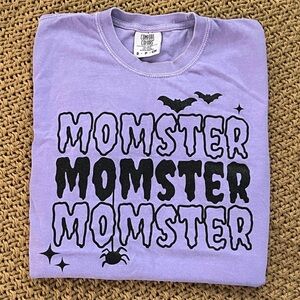 Comfort Colors Momster shirt - purple -size small - worn once - great condition